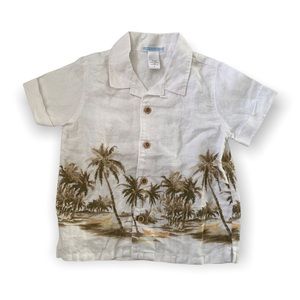 JANIE & JACK linen palm tree shirt